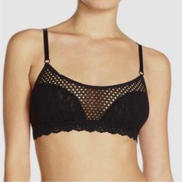 HANKY PANKY Attitude Mesh Front Bralette in Black - Picture 1 of 14